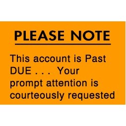 Past Due Matte Paper Labels - 1" x 1.5"