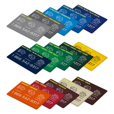 Vinyl Wallet business card holder, opened (3.875" x 5.375") closed (3.875" x 2.625") Spot Colour