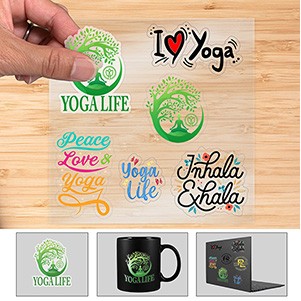 "CUSTOMCUT" Clear 4" x 6" Full Colour Removeable Kiss-Cut Sticker Sheet – 6 Mil