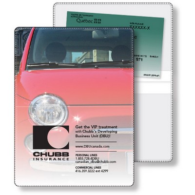 Vinyl Wallet Liability & Registration holder, open (4.5" x 6") closed (4.5" x 3") Full Colour