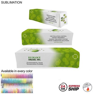 24Hr Express Ship - Sublimated Table Cloth for 10' table, Drape style, 4 sided, Closed Back