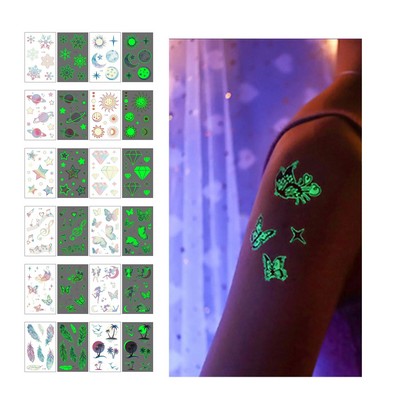 Glow In The Dark Temporary Tattoos Sheet