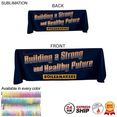 24 Hr Express Ship - Sublimated Table Cloth for 6' table, Drape style, 4 sided, Closed Back