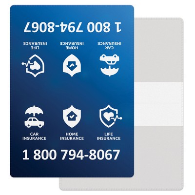 White Vinyl Wallet, open size (3.875" x 5.375") closed size (3.875" x 2.625") Full Colour Imprint